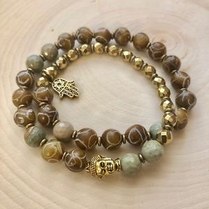 Soochow Jade Mala Gemstone Bead Bracelet 🍀